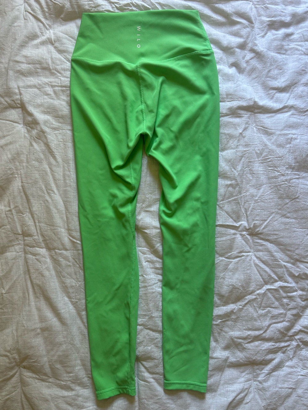 Wilo The Label Neon Green Ribbed Leggings Size Medium